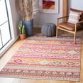 thumbnail image 2 of SAFAVIEH Montage Watson Geometric Indoor/Outdoor Area Rug, Red/Fuchsia, 5'1" x 7'6", 2 of 9