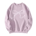 thumbnail image 3 of BDPORKAS Bow Sweatshirt for Women Oversized Bow Hoodie Cute Long Sleeve Fleece Pullover Y2K Tops Preppy Clothes, 3 of 4