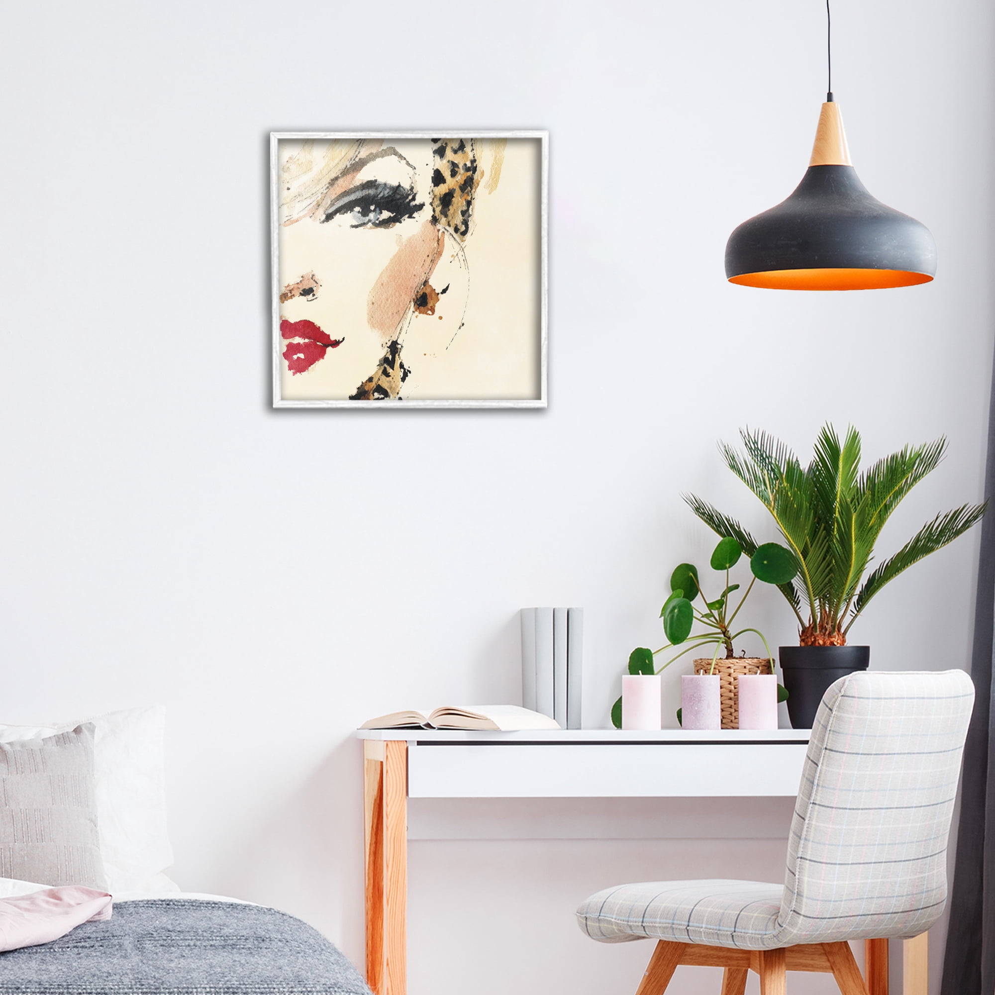 Stupell Industries Crimson Enigma Lipstick White Framed Giclee Art, design by Svetlana Aleynikova