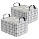 thumbnail image 1 of 2Pcs Foldable Storage Basket Bin, Fabric Plaids Collapsible Box with Two Handles Unique Bargains Cesta de Almacenamiento, 1 of 8