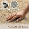 thumbnail image 6 of ODIKA 9'x12' Washable Area Rug Non-Shedding, Easy Care Topographic Bordered Abstract Map Curves Elevation Lines Wavy Flowing Dynamic for Master Suite, California King, Under Bed, 6 of 7