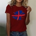 thumbnail image 2 of ATOYSOY Women's Fashion Workout Flag Graphic Independence Day Loose Pullover Summer Regular Tops Short Sleeve Patriotic Shirts Saving Causal July 4th Retro Activewear Girls Red M, 2 of 4