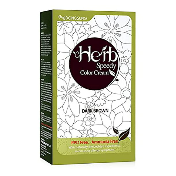 Herb Speedy PPD Free Hair Dye, Ammonia Free Hair Color Dark Brown Contains  Sun Protection Odorless No more Eye and/or Scalp Irritations From Coloring  For Sensitive Scalp 
