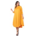 thumbnail image 2 of Pastel by Vivienne Women's Swing Midi Dress Plus Size Mustard XX-Large, 2 of 4