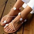 thumbnail image 6 of Hvyesh Boho Sandals for Women Dressy Summer, Summer Lace Flower Open Toe Casual Shoes Flats Comfortable Roman Sandals Size 6, 6 of 9