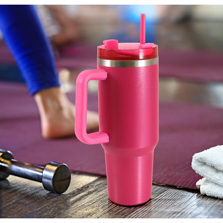 Mainstays 40 oz Stainless Steel Tumbler with Straw and Handle