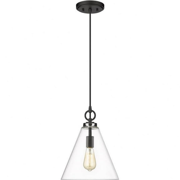 1 Light Pendant in Transitional Style-11.5 inches Tall and 8 inches Wide-Matte Black Finish Bailey Street Home 372-Bel-4620027