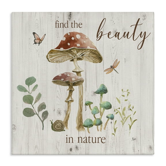 Stupell Industries Find Beauty In Nature Plants & Flowers Painting Wrapped Canvas Art Print Wall Art, 17 x 17