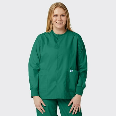 

SPECTRUM UNIFORMS Scrub Jackets Doctor Lab Coat -Crew Neck Tops Unisex Soft Fabric Ideal | Medical Professionals Hospital and Lab Work Wear Hunter Green