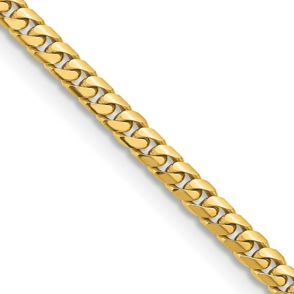 Auriga Fine Jewelry 14K Yellow Gold 5 mm Solid Miami Cuban Chain Necklace for Women 18"