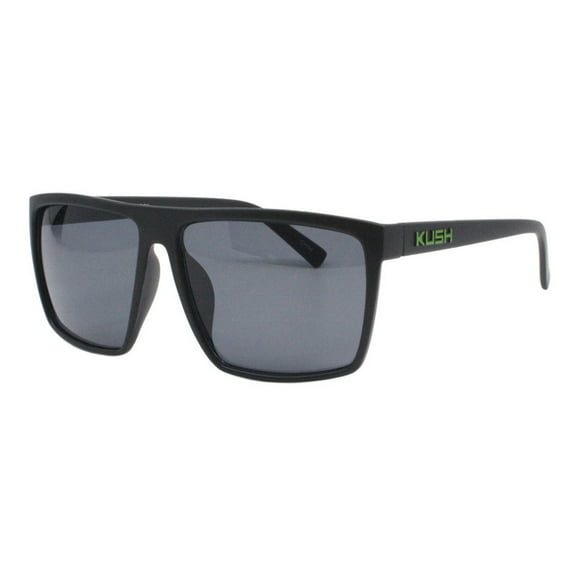 Green Kush Men's Sunglasses Matte Black Classic Square Frame UV400