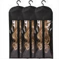 thumbnail image 1 of 3 Piezas Colgador de Peluca Extra y Bolsas de Almacenamiento, Soporte para Extensiones de Cabello una Prueba de Polvo e Impermeable, Diseñado para Pelucas Negras, 1 of 5