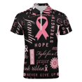 thumbnail image 4 of Breast Cancer Pink Ribbon Men Zipper T-shirt Summer Casual Short Sleeve T-shirt Top, 4 of 7