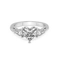thumbnail image 3 of 4 Carat IGI Certified Heart Shape Lab Grown Diamond Engagement Ring | 14K White Gold | Leona Three stone Pear Shape side Diamond Ring | FG-VS1-VS2 Quality Friendly Diamonds, 3 of 4