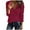 Wine, variant on CLOISE Tees for Women Fall Fashion Striped Blouses V-Neck Long Sleeve Tees Comfy Color Block Basic Tops Y2k Outfits Wine M