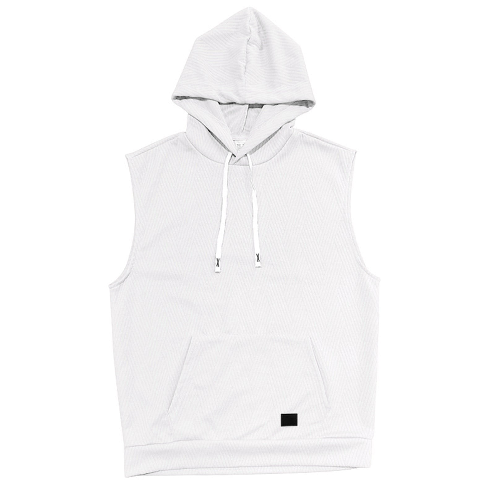 Men's Slim Sleeveless Lightweight Hoodie Vest - 2-Way Zipper