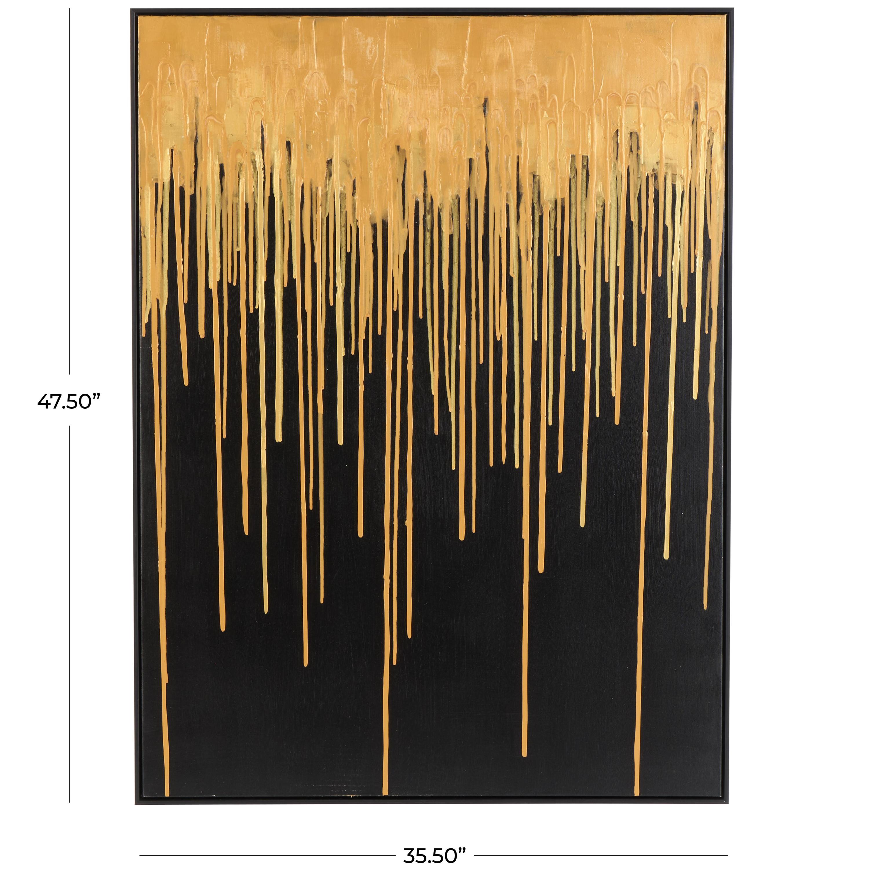 36" x 48" Melting Drip Abstract Framed Wall Art with Black Frame, by DecMode