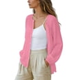 thumbnail image 6 of Womens Ruffle Blouses Women's Linen Button Shirt Raglan Long Sleeve Crew Neck Blouses Loose Upf Sun Protection Outdoor Athletic Tops L, 6 of 8