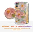 thumbnail image 5 of Case for Apple mobile phone series, Colorful Retro Oil Painting Printed Flower Laser Beam Glossy Pattern Cute Curly Waves Border Exquisite Phone Cover Stylish Durable Silica gel Protective Case, 5 of 9