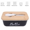 thumbnail image 5 of M Buder 500ml Butter Dish with Ceramic Base, Double‑Sealed Lid, Built‑in Cutting Tool – 5.5"x7.9" Rectangular Kitchen Butter Holder, 5 of 6
