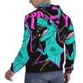 thumbnail image 6 of Wukai Rex Dinosaur With Sunglasses Print Men Hoodies Fleece Sweatshirts Long Sleeve Sweaters Pullover Fall Outfits Winter Clothes-X-Large, 6 of 7