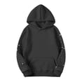 thumbnail image 2 of Jsaierl Rhinestones Hoodies for Women Loose Fit Solid Color Hooded Sweatshirt Fashion Sweater Workout Long Sleeve Tops Fall Fashion S-2XL, 2 of 6