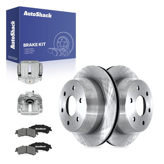 AutoShack Rear Brake Rotors, Ceramic Pads & Calipers for Chevrolet & GMC, Silverado 1500 1999-2002 Sierra 1500 1999-2002 Tahoe 2000-2001, 4WD RWD AWD V6 4.3L V8 4.8L 5.3L 6.0L - 12.8" (325 mm), 6-Lug