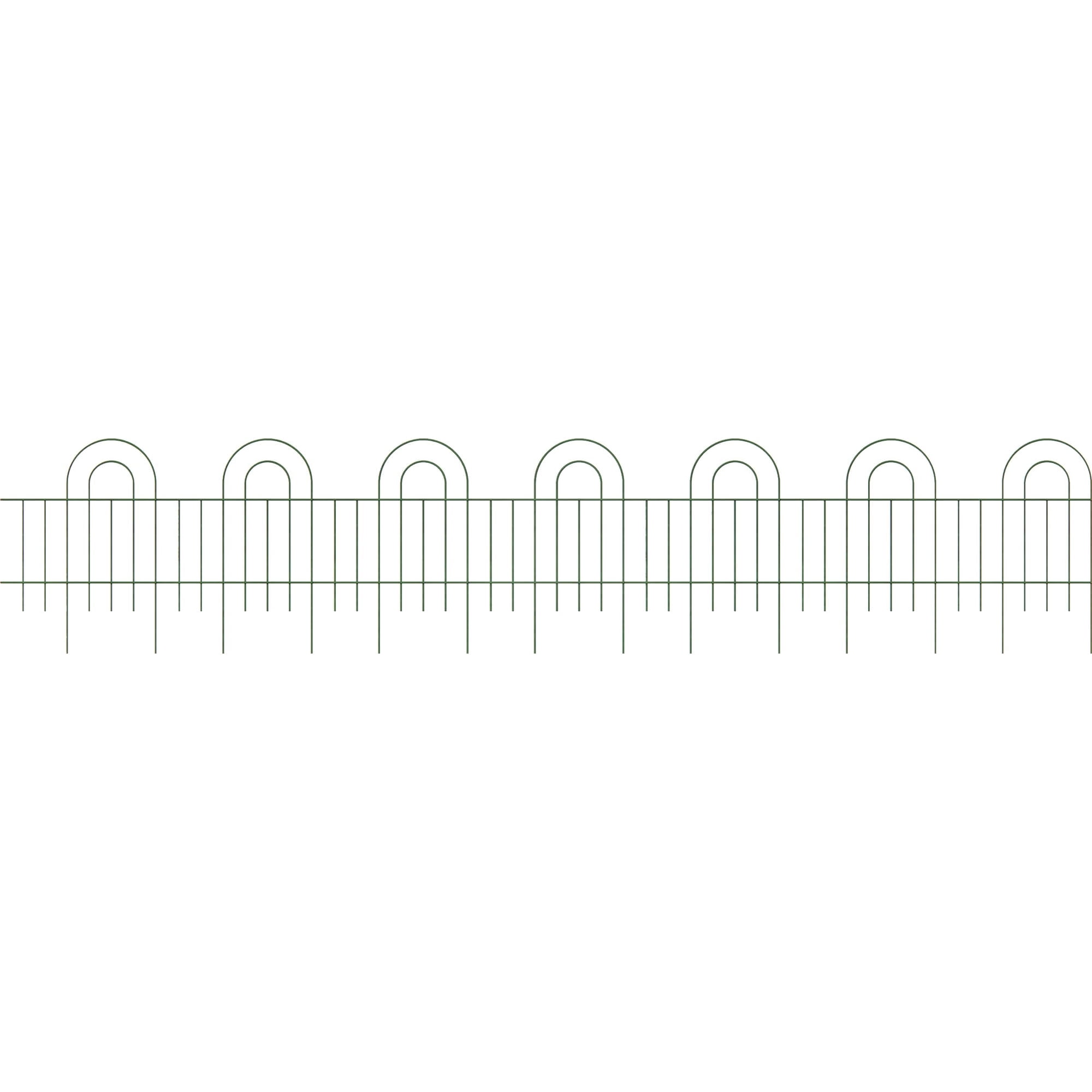 Holaki 14 Panels Decorative Outdoor Garden Fence 24in(H) X 20.4ft(L) Animal Barrier Fencing Galvanized Rustproof Metal Landscape Wire Fencing Patio Fences Moveable Flower Bed Border Dark Green