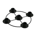 thumbnail image 1 of Anillo de corona de Adviento, candelabro de mesa de metal europeo, portavelas de Adviento de metal Negro, 1 of 8