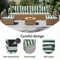 thumbnail image 4 of 14 Pieces Outdoor Replacement Sectional Cushions Set, Waterproof patio furniture cushions For Outdoor Furniture, 4in thick outdoor couch cushions For 6 Seat（Green white）, 4 of 6