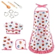 thumbnail image 1 of QualitChoice Set Chef Kids Cooking Play Baking Toy Clothing Hat Role Apron Preschool Gloves Birthday Learning Simulation Present Four Eleven, 1 of 6