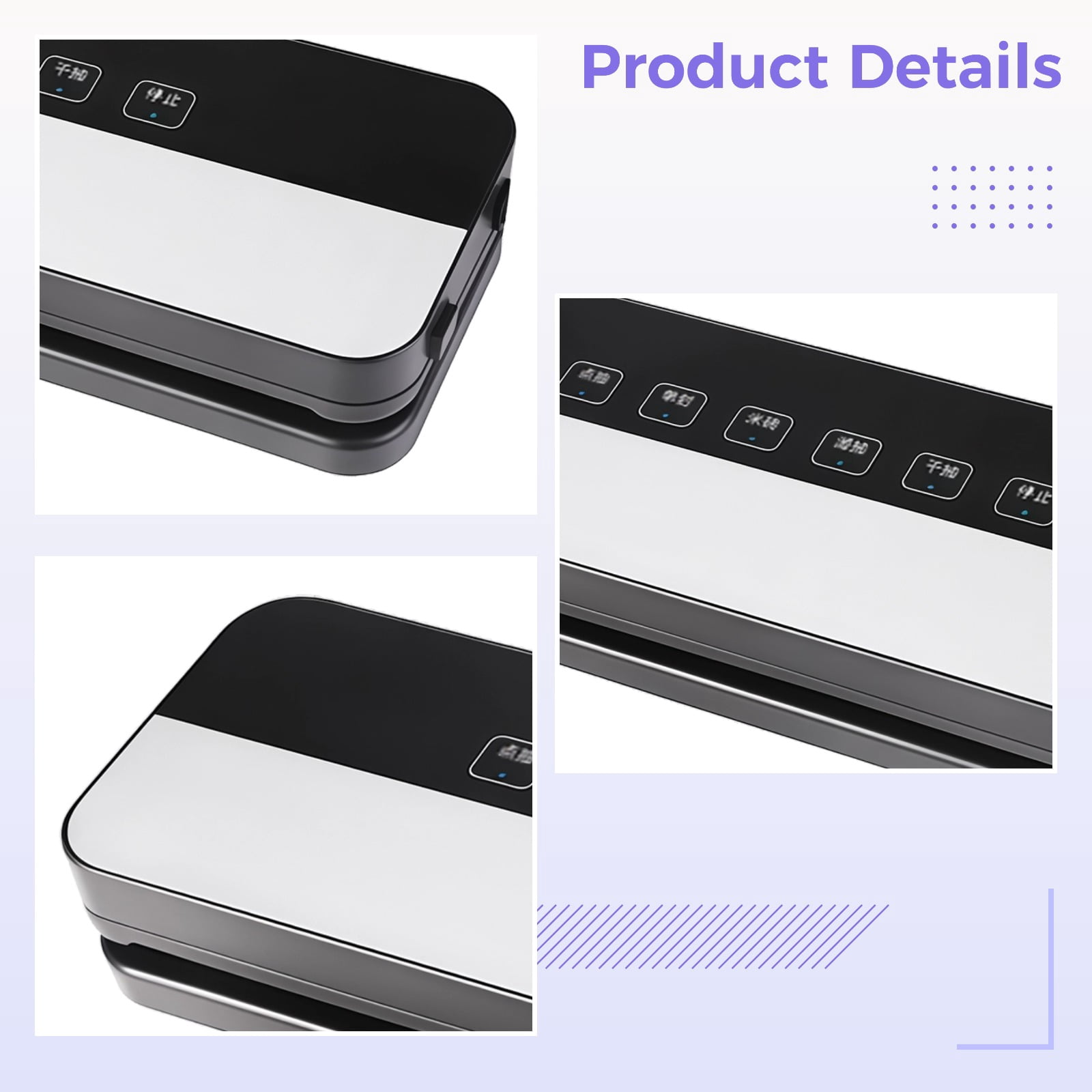 Automatic Vacuum Sealer Machine with 30 Bags, -65kPa One-Touch Food Sealer for Dry & Moist Preservation, 35cm Extended Seal, Kitchen Storage