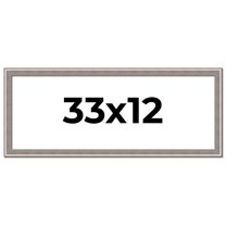 33x12 Frame Grey Real Wood Picture Frame Width 1.25 inches | Interior Frame Depth 0.5 inches | Hans