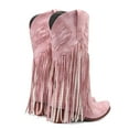 thumbnail image 3 of dmqupv Boots for Women Womens Boots Comfortable Pull On Heel Pointed Toe Fringed Boots Western Knee High Boots Mid Boots Pink 39, 3 of 5
