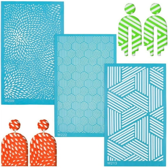 Nylon Impression Mat Mold Rectangle Ceramic & Clay Tools Others 14.8x9x0.002cm 3pcs/set