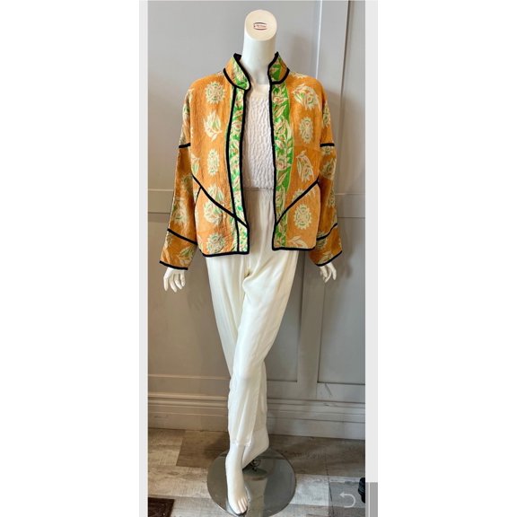 Mustard Color Kantha Work Jacket