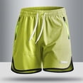 thumbnail image 4 of Men's 3-Inch Nylon Quick Dry Running Shorts, Elastic Waist Drawstring Athletic Shorts with Zipper Pockets, Lightweight Breathable Workout & Swim Shorts Size S-8XL Yellow, 4 of 9