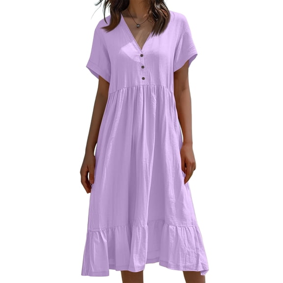 CIENVNSTG Women's Fashion Dress Solided Color Spring Comfortable Beach Dress Lightweight Eye-Catching New Dress for Women L