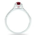 thumbnail image 3 of SZUL Women's Ruby and Diamond Halo Ring in 10K White Gold, 3 of 6