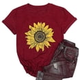 thumbnail image 2 of gakvbuo Summer Savings Clearance Sunflower Graphic Tee Shirt For Women Summer Tops Cute Flower Graphic Loose Print Funny Tees Crew Neck Short Sleeve Vintage Casual Blouse Tops, 2 of 8