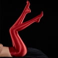 thumbnail image 3 of ALSLIAO Medias de seda brillantes para mujer Medias de satén brillantes Medias de nailon para yoga Ropa de baile Rojo M, 3 of 8