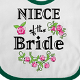 thumbnail image 4 of Inktastic Niece of the Bride Roses Girls Baby Bib, 4 of 4