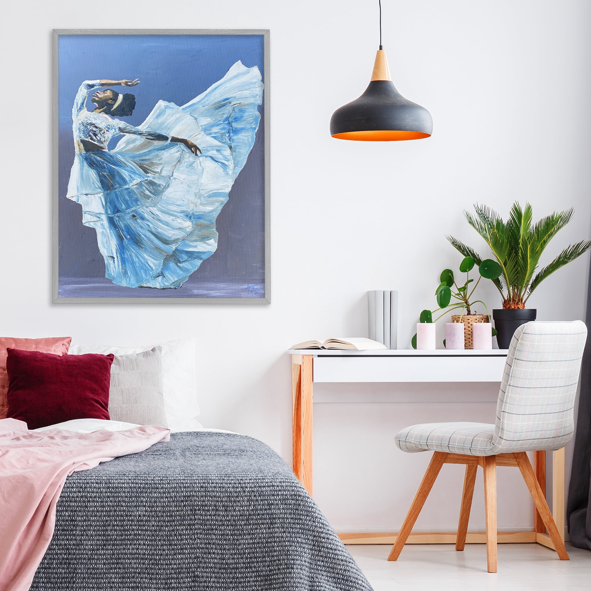 Stupell Industries Young Queen Dancer Gray Framed Giclee Art, design by Lauren Luna