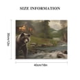 thumbnail image 3 of JEUXUS Bears River Cabin Decorative Art Modern Canvas Prints for Living Room Bedroom Office Wall Decor - Set of 2 (20x16 in and 16x12 in) 16x12in, 3 of 6