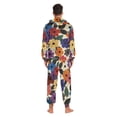 thumbnail image 4 of FORMRS Onesies Pajama for Adults Unisex Hoodie Winter Jumpsuit One Piece Sleepwear, Sizes S-2XL, Large Colorful Flowers Pattern, 4 of 7