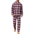 thumbnail image 1 of INSPIRAR CHIC Conjunto de Pijamas de 2 Piezas de Manga Larga con Botones Casual a Cuadros en Rojo y Azul Talla S, 1 of 5