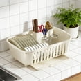 thumbnail image 5 of 15.4" Multifunctional Countertop Dish Drying Rack, Plastic Drain Bowl Rack with Removable Chopstick Holder & Water Tray, Ideal for Plates Bowls Fruits & Vegetables, Fits Most Kitchen Decor Styles, 5 of 6