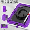 thumbnail image 3 of iPad Mini 6 Case 2021, Dteck 360 Rotating Heavy Duty Shockproof with Rugged Stand Pencil Holder for Kids Case for iPad Mini 6th Generation 8.3 Inch - Shoulder Strap, Screen Protector, Purple, 3 of 10