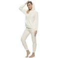 thumbnail image 2 of Felina Jolie 2-Piece Hoodie & Jogger Lounge Set -  Waffle Knit Fabric and Relaxed Fit Loungewear (Whisper White, Small), 2 of 3