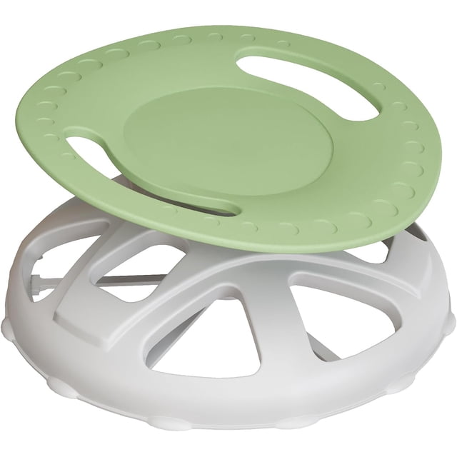 Ourlova Round Swivel Chair with Armrests, Rotating Plastic Desk Chair, Apple Green